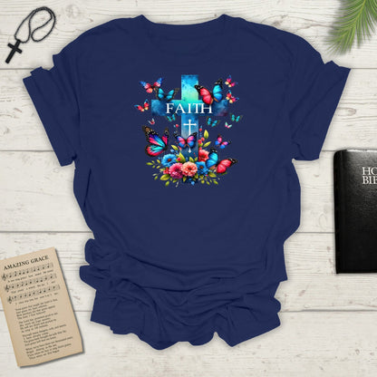 "Faith and Nature" -  Unisex T-Shirt - Christian, Butterfly Design