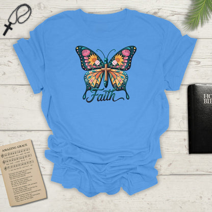 Faith Butterfly - Unisex Softstyle T-Shirt | Inspirational Tee, Gift for Her, Spring Fashion, Spiritual Wear, Summer Outfit
