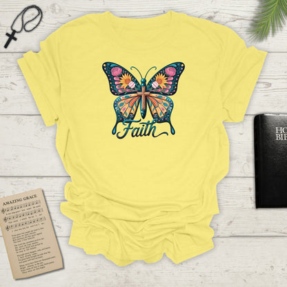 Faith Butterfly - Unisex Softstyle T-Shirt | Inspirational Tee, Gift for Her, Spring Fashion, Spiritual Wear, Summer Outfit