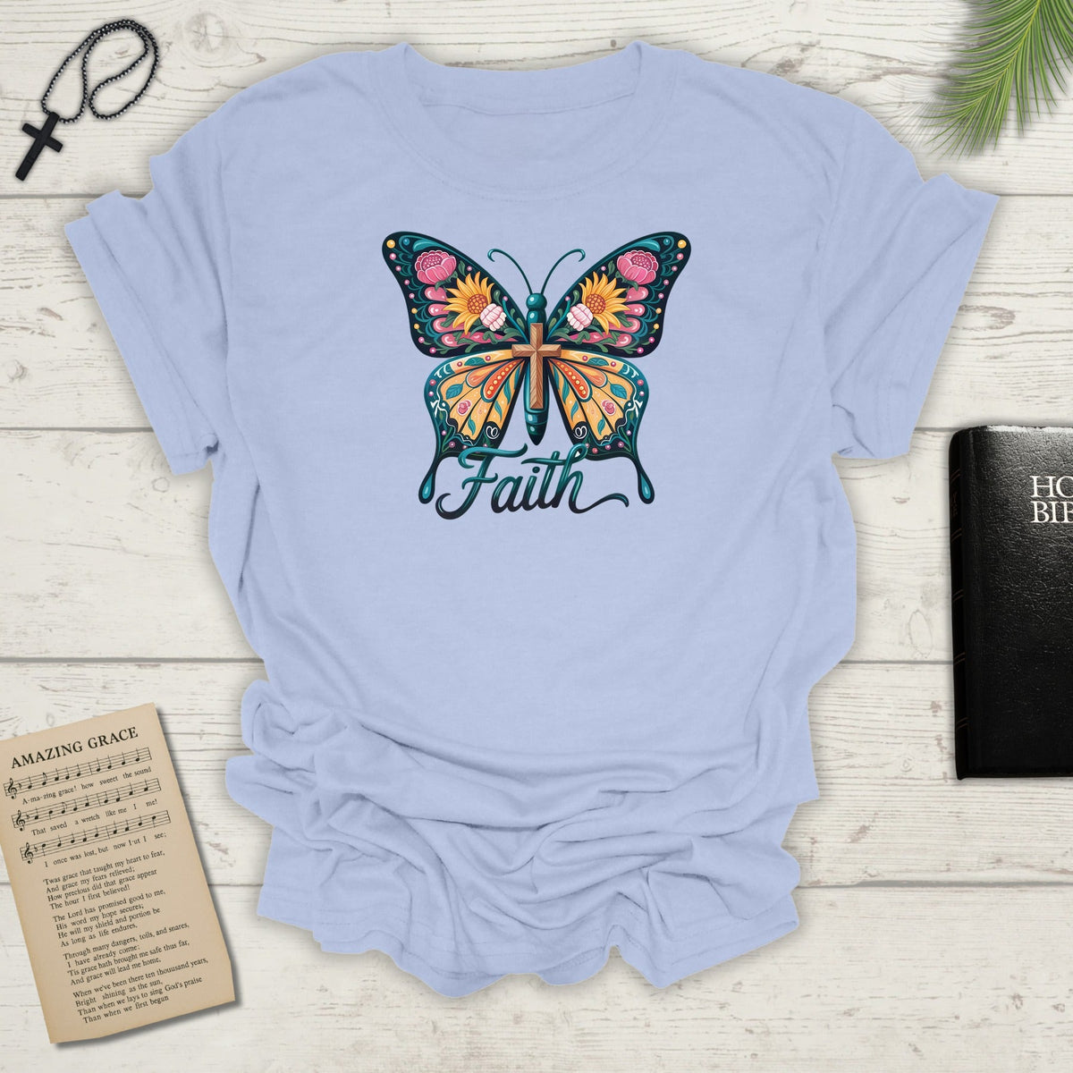 Faith Butterfly - Unisex Softstyle T-Shirt | Inspirational Tee, Gift for Her, Spring Fashion, Spiritual Wear, Summer Outfit