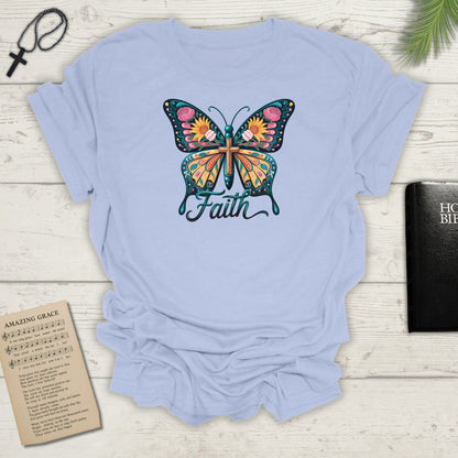 Faith Butterfly - Unisex Softstyle T-Shirt | Inspirational Tee, Gift for Her, Spring Fashion, Spiritual Wear, Summer Outfit