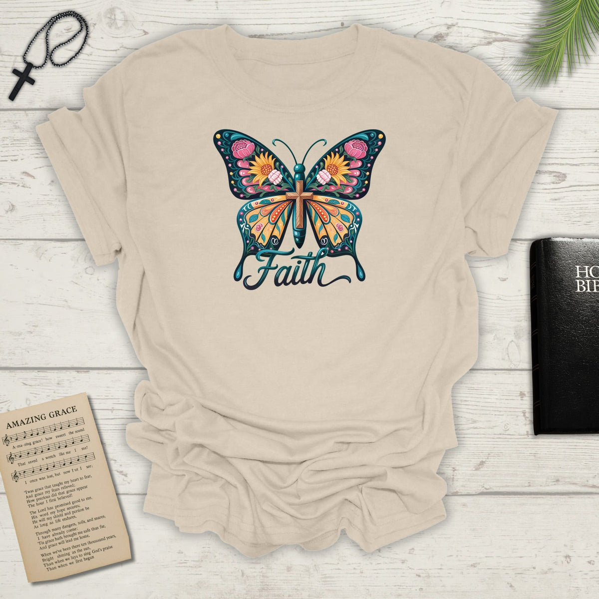 Faith Butterfly - Unisex Softstyle T-Shirt | Inspirational Tee, Gift for Her, Spring Fashion, Spiritual Wear, Summer Outfit
