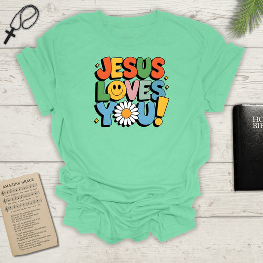"Jesus Loves You" - Unisex Softstyle T-Shirt – Vibrant Faith-Inspired Tee